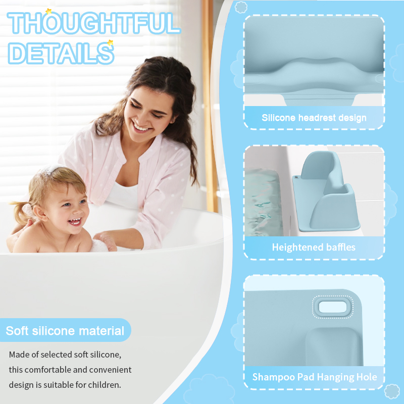 Lavabo para cabello de beb&eacute; - Cuenco de champ&uacute; port&aacute;til sin rasgaduras