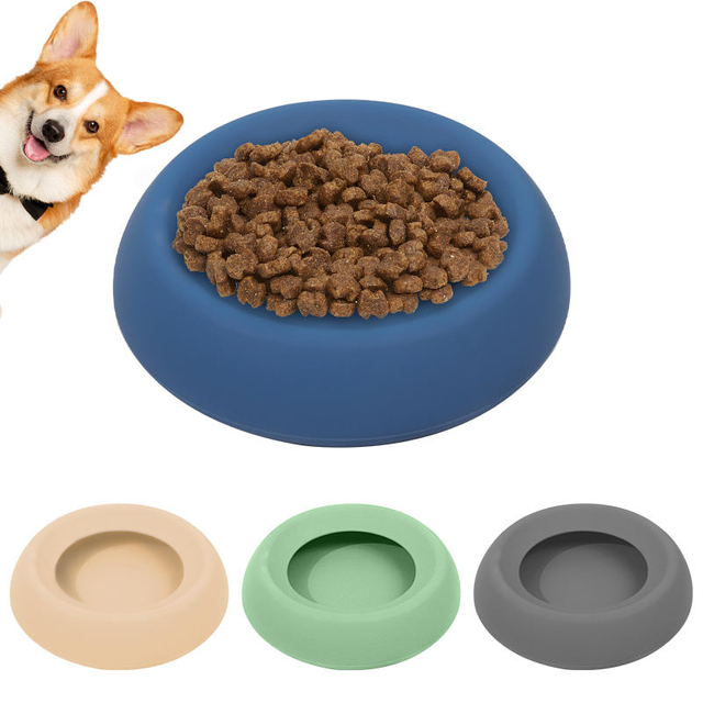 Cuenco de agua plegable de silicona personalizado para mascotas, cuenco port&aacute;til para alimentaci&oacute;n y bebida para viajes al aire libre, para perros y gatos