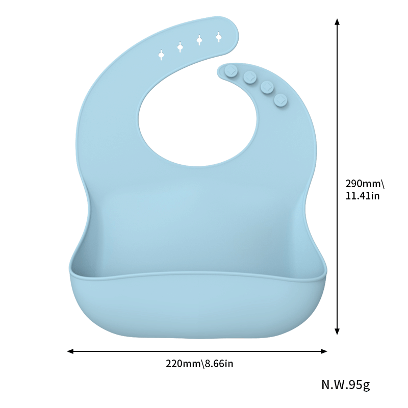 Baberos de silicona suave sin BPA para ni&ntilde;os, impermeables, impresos personalizados con cierre de bot&oacute;n, servicio OEM disponible