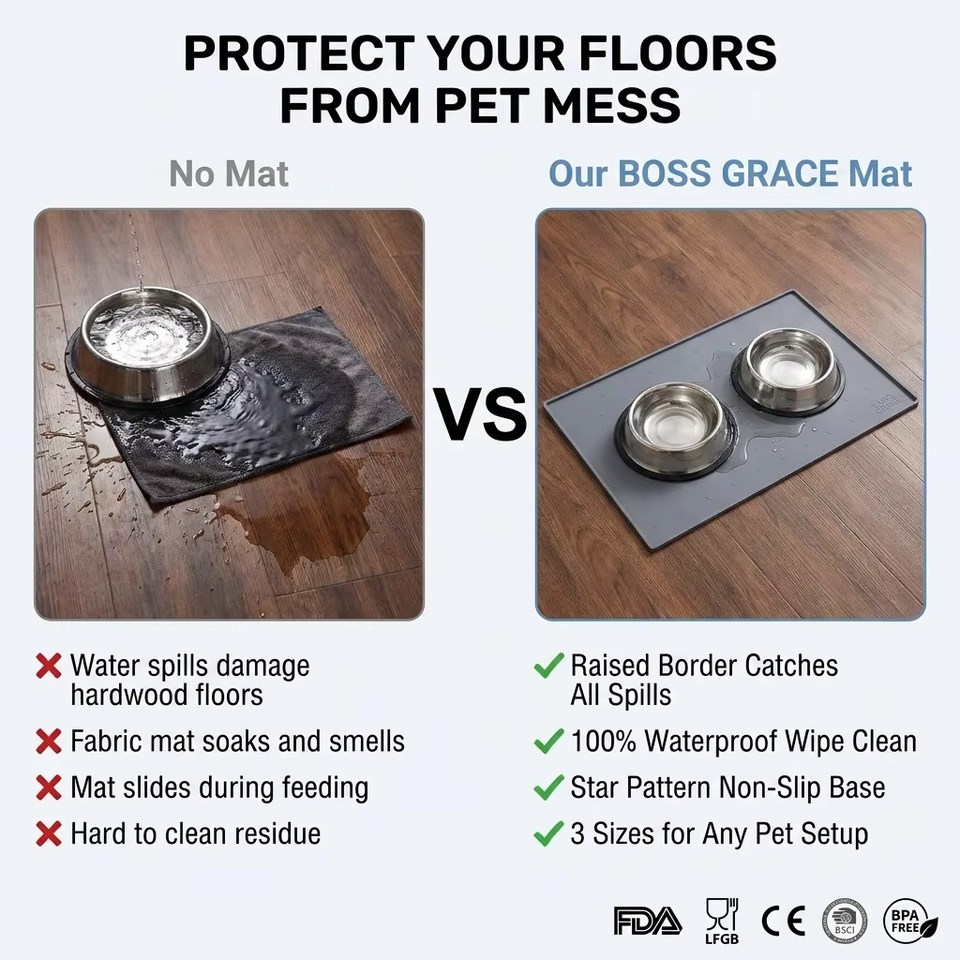 Et Mantel Individual para comida de perro, tapete para alimentaci&oacute;n de gatos, mantel individual para alimentaci&oacute;n de perros y gatos, mantel impermeable de silicona para cuenco para mascotas, tapetes comederos