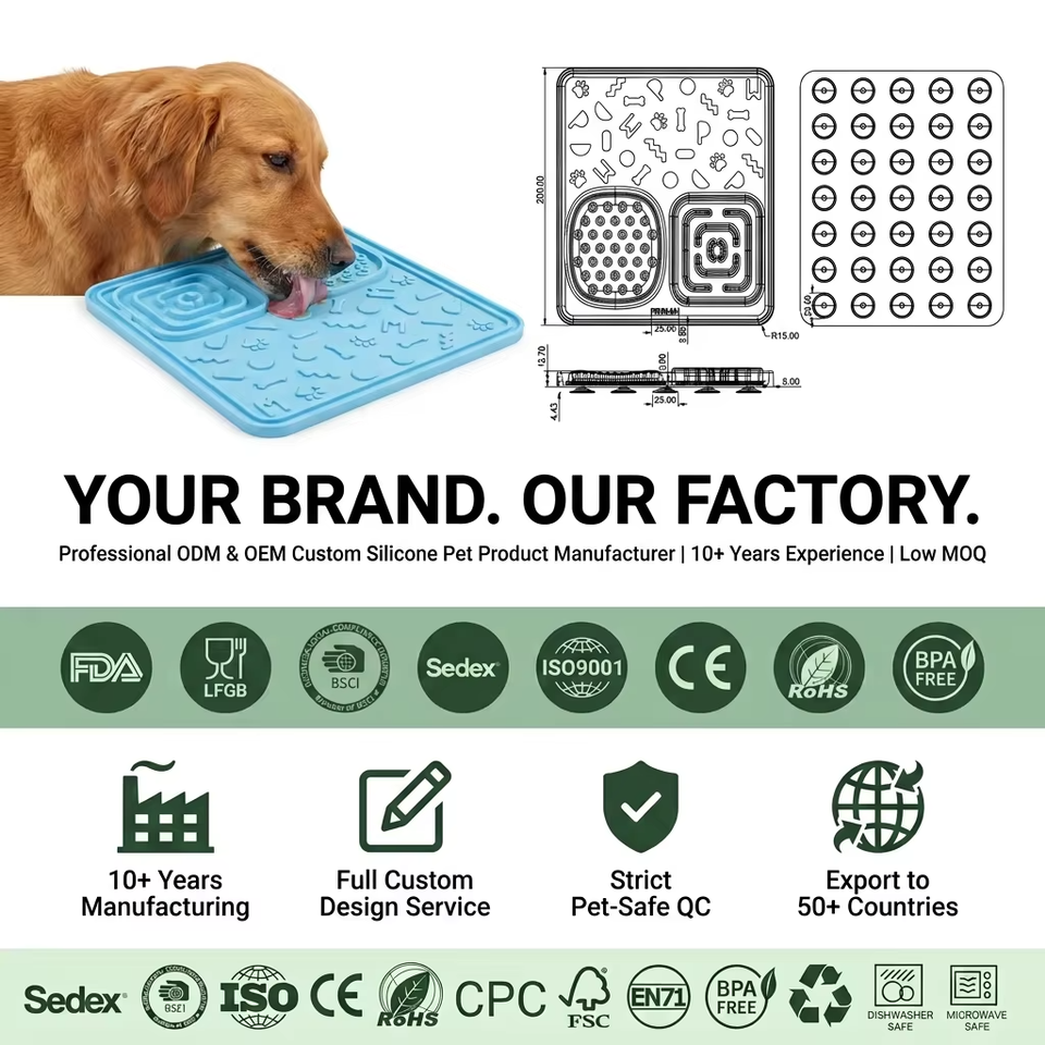 Bols &agrave; alimentation lente pour chiens, tapis &agrave; l&eacute;cher, antid&eacute;rapant, en plastique Durable, jouet interactif en Silicone, pour grands, moyens et petits chiens, vente en gros