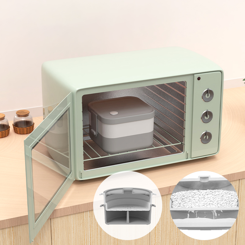 Wellfine Double Lunch Box Coffre-fort Portable Scell&eacute; Anti-fuite Micro-ondes Double Niveau Bento Box