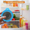 Lata de comida para mascotas 3 en 1 de silicona duradera reutilizable, contenedor de almacenamiento a prueba de fugas para gatos y perros
