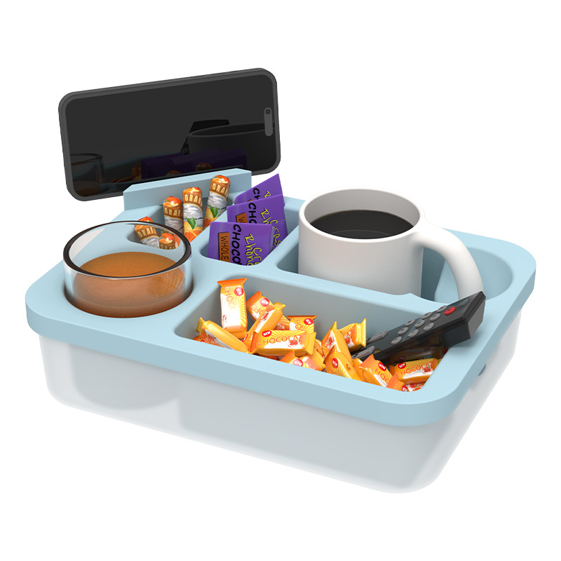 Plateau divis&eacute; rectangulaire, assiette &agrave; d&eacute;jeuner classique en Silicone &agrave; 6 compartiments, plat pour cantine