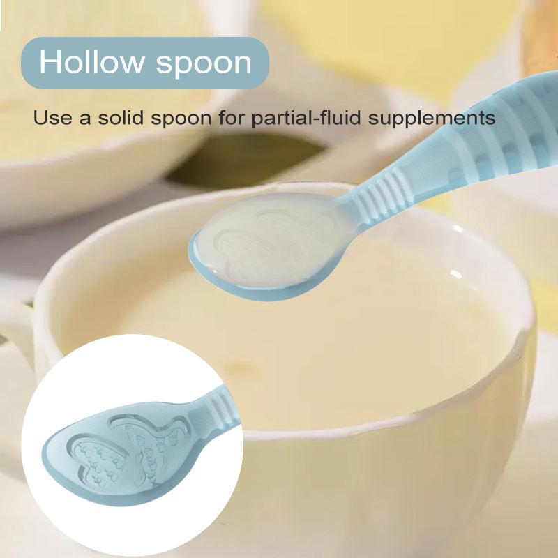Ensemble de vaisselle personnalis&eacute; sans BPA de qualit&eacute; alimentaire, ensemble de cuill&egrave;res &agrave; manger en Silicone pour nouveau-n&eacute;