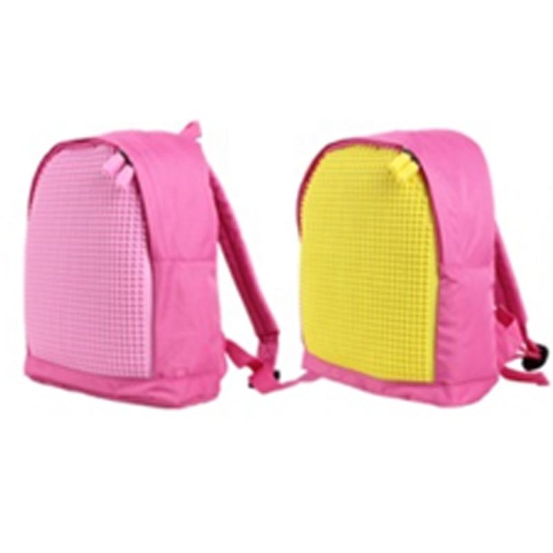 Wellfine 新しいピンクピクセルバックパックユニークなジグソーパズルバッグ通学教育 DIY おもちゃ子供のための素晴らしいホリデーギフト