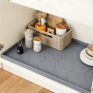Bandeja de goteo de silicona impermeable de primera calidad, revestimiento de silicona para gabinete de cocina, protecci&oacute;n contra fugas de agua debajo del fregadero, estera de silicona