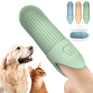 실리콘 애완동물 손가락 칫솔 - 360&deg; 돌멩이 방지 청소