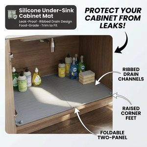 Alfombrilla impermeable debajo del fregadero, Protector de revestimiento de gabinete, alfombrilla de drenaje de silicona, servicio de corte de bandeja de platos de cocina, gran oferta
