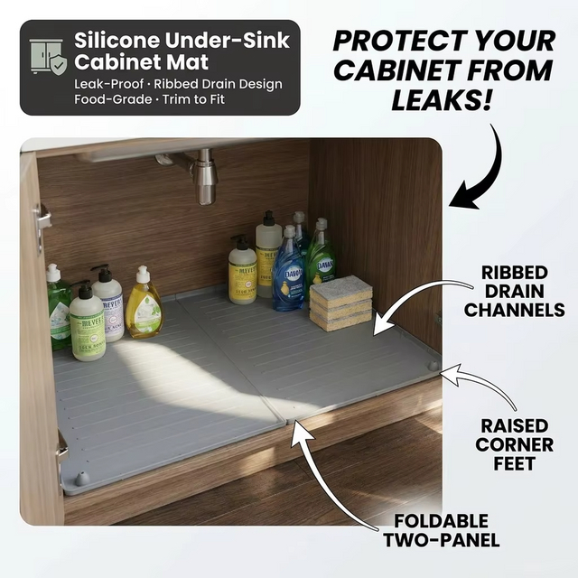 Tapis imperm&eacute;able sous l'&eacute;vier, protecteur de rev&ecirc;tement d'armoire, tapis de vidange en Silicone, plateau de vaisselle de cuisine, Service de coupe, offre sp&eacute;ciale
