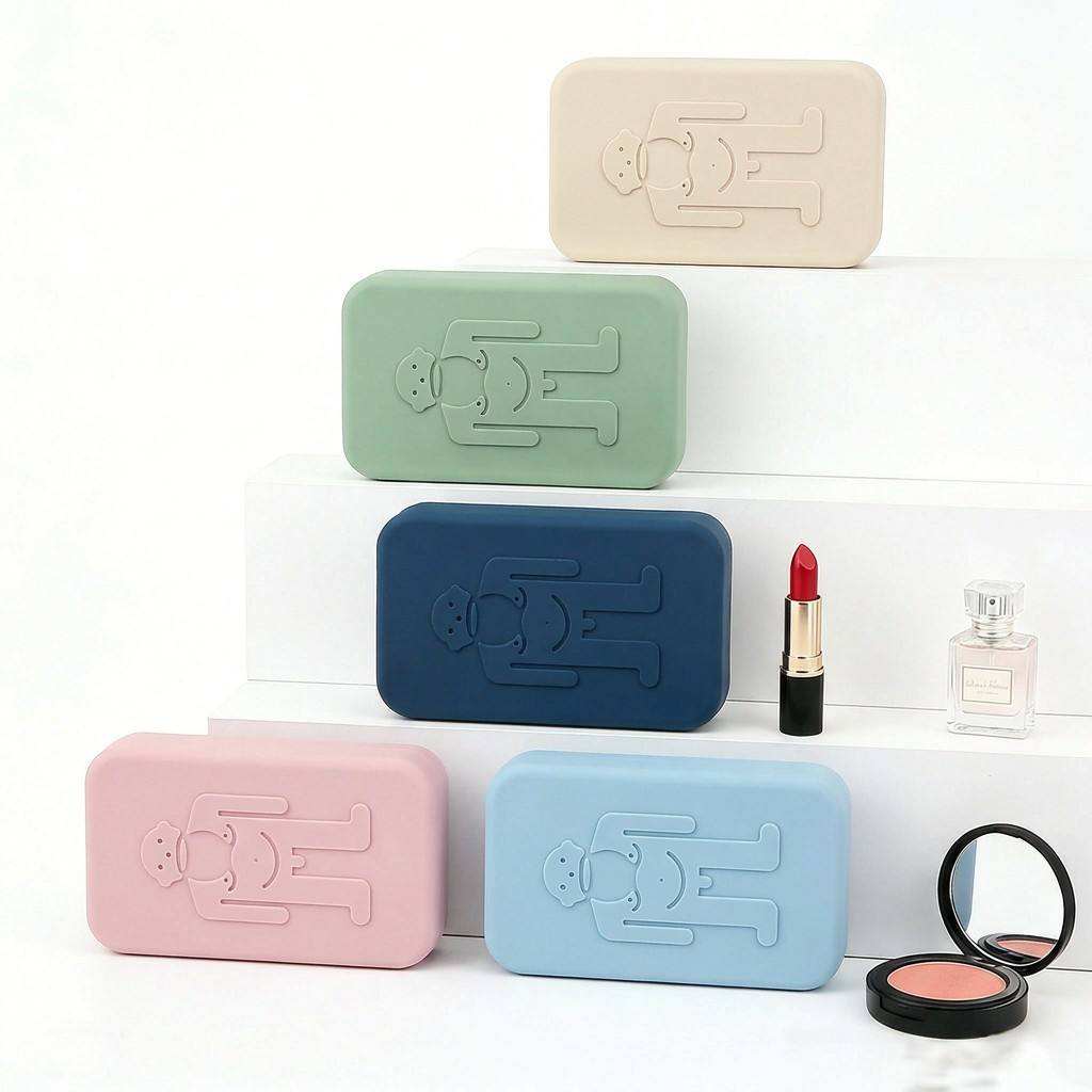 カスタムロゴシリコン化粧バッグファッショナブルな多機能化粧品収納ジッパーバッグ
