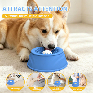 Dispensador de cuenco de alimentaci&oacute;n para mascotas, perros, lamiendo, con bola rodante para alimentos l&iacute;quidos