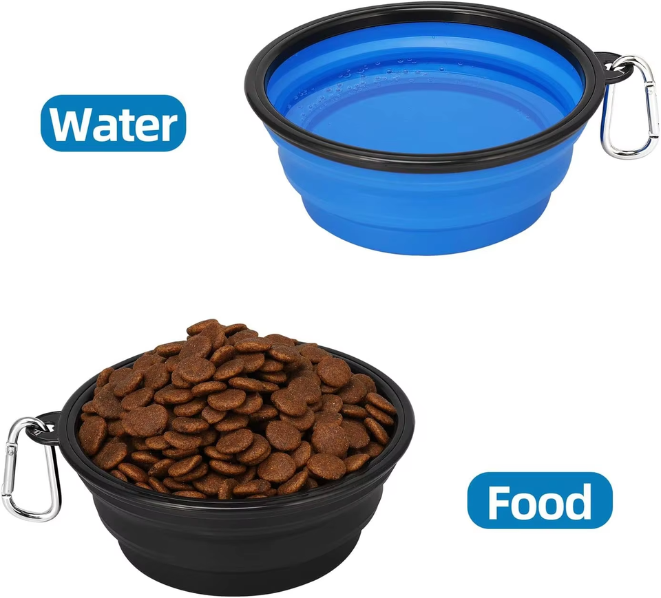 Wellfine – bol pliable en Silicone r&eacute;sistant &agrave; l'eau pour chien, mangeoire en plastique pour animaux de compagnie, nourriture pour chat, bol de voyage pliable pour chat