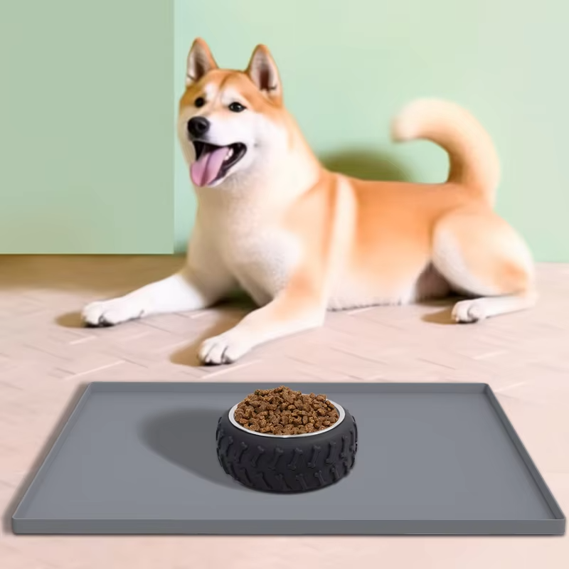 Tapis d'alimentation antid&eacute;rapant Double face pour animaux de compagnie, rectangulaire, facile &agrave; nettoyer, imperm&eacute;able, pour chien et chat, vente en gros