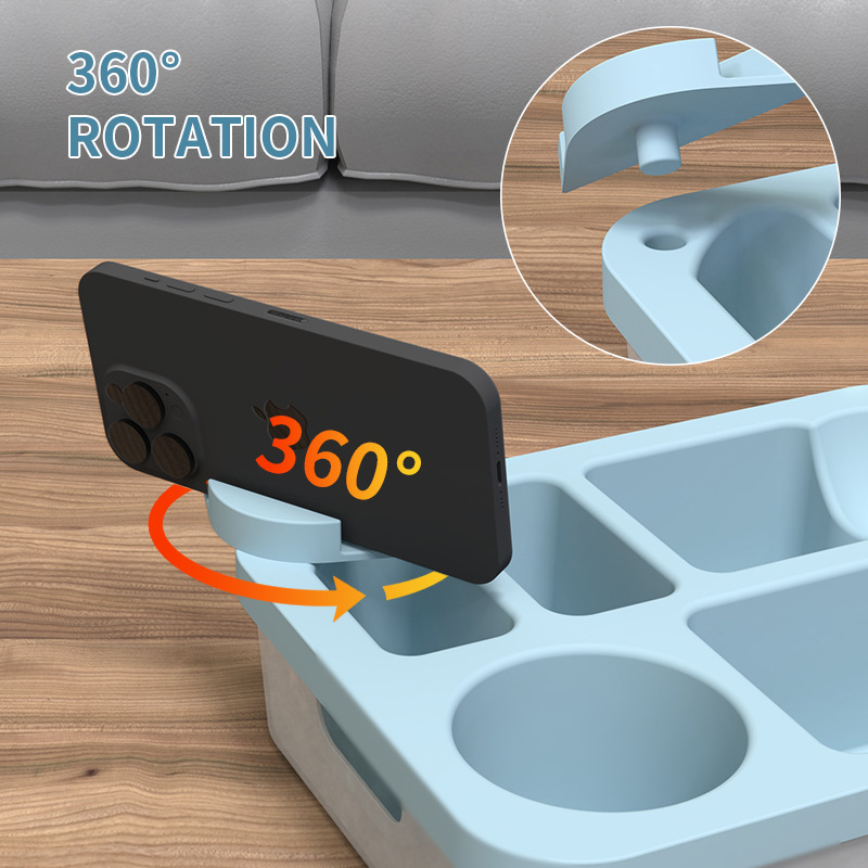 Plateau divis&eacute; rectangulaire, assiette &agrave; d&eacute;jeuner classique en Silicone &agrave; 6 compartiments, plat pour cantine