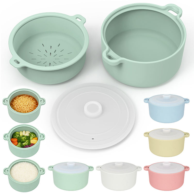 Bol de cuisson &agrave; vapeur en Silicone pour micro-ondes, cuiseur &agrave; vapeur pour aliments sans danger pour les l&eacute;gumes