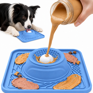 シリコンスローフィーダー犬ボウル窒息防止食べ物なめるプレート自動食べる機能犬用