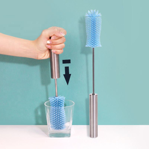 Brosse pour b&eacute;b&eacute; en silicone personnalis&eacute;e Brosse pour biberon r&eacute;utilisable pour le nettoyage