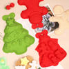 Moule de cuisson en Silicone pour arbre de no&euml;l, po&ecirc;le &agrave; th&egrave;me de vacances de qualit&eacute; alimentaire pour biscuits, bonbons, g&acirc;teaux au chocolat, pain