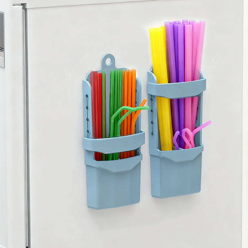 キッチン収納ボックス 排水穴付き 複数の固定方法 シリコンストロー収納ケース