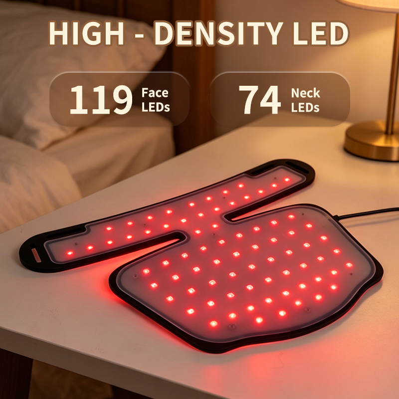 M&aacute;scara de terapia de luz LED - Roja e infrarroja para rostro y cuello