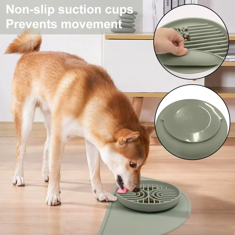 Los m&aacute;s vendidos, alimentador lento de silicona, cuenco para perros, ventosas, esteras de alimentaci&oacute;n para mascotas impermeables con labios altos con juego de cuencos para perros