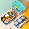 Bo&icirc;te &agrave; Bento rectangulaire &agrave; quatre compartiments, sans BPA, micro-ondable, conservation de la fra&icirc;cheur, r&eacute;cipient &agrave; d&eacute;jeuner pour &eacute;tudiants