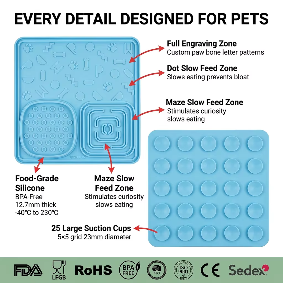 Bols &agrave; alimentation lente pour chiens, tapis &agrave; l&eacute;cher, antid&eacute;rapant, en plastique Durable, jouet interactif en Silicone, pour grands, moyens et petits chiens, vente en gros