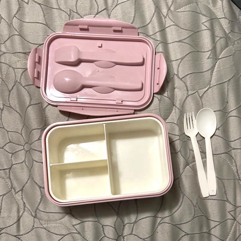 Wellfine Bo&icirc;te &agrave; d&eacute;jeuner Bento divis&eacute;e pour enfants, 3 compartiments, conteneurs &agrave; d&eacute;jeuner faciles &agrave; ouvrir pour l'&eacute;cole, pour filles et gar&ccedil;ons