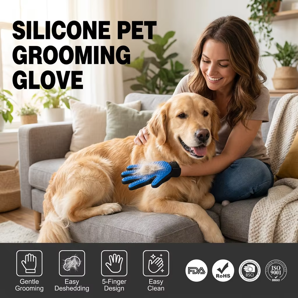 ペットバスグローブ用品シリコンペットヘアリムーバーグローブMascotaペットグルーミンググローブ脱毛ブラシ260グルーミングヒント付き