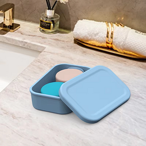 Soporte para caja de jab&oacute;n de silicona a prueba de fugas, estuche para jab&oacute;n de viaje, capa de drenaje port&aacute;til, plato de soporte para jab&oacute;n inastillable