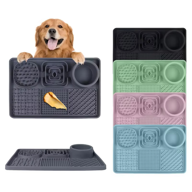 Meilleurs classements Silicone tapis de l&eacute;chage pour animaux de compagnie chat chien bol de nourriture lente tapis d'alimentation ventouse pliant napperon de nourriture pour animaux de compagnie
