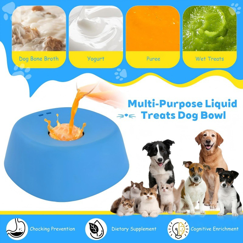 Cuenco para lamer l&iacute;quido para perros con bola rodante, Material ABS, alimentaci&oacute;n lenta, antideslizante, personalidad, patr&oacute;n s&oacute;lido