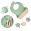 Juego de plato y cuenco divisor de silicona con cuchara - para ni&ntilde;os
