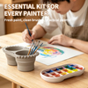 Porte-pinceau pratique en Silicone, nettoyant pour pinceaux &agrave; peinture &agrave; l'aquarelle, rin&ccedil;age 3 en 1