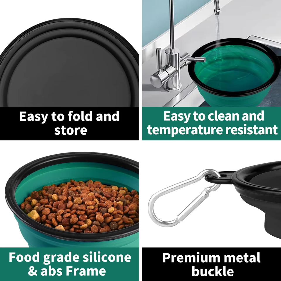 Meilleur classement fabrication Portable pliable bol pour chien nourriture eau alimentation Silicone TPE pliable bol pour animaux de compagnie