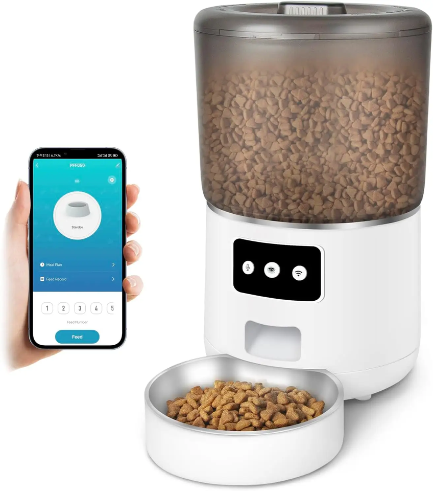 Distributeur automatique intelligent de nourriture de chat de Silicone de mangeoire pour animal de compagnie de WiFi de nouveaut&eacute; avec le contr&ocirc;le d'app pour des chiens