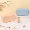 Pochette de rangement en Silicone Durable avec fermeture &eacute;clair, sac de rangement de cosm&eacute;tiques Portable &agrave; la mode avec poign&eacute;e, organisateur de maquillage pour petits articles