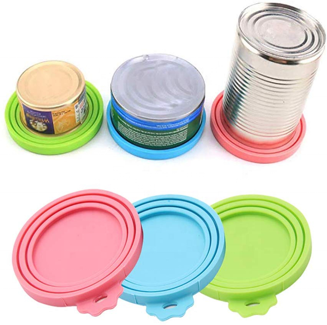 Tapas universales de silicona sin BPA para latas, cubiertas reutilizables 3 en 1, cubierta de contenedor de almacenamiento, tapas de silicona para latas de comida para perros y gatos