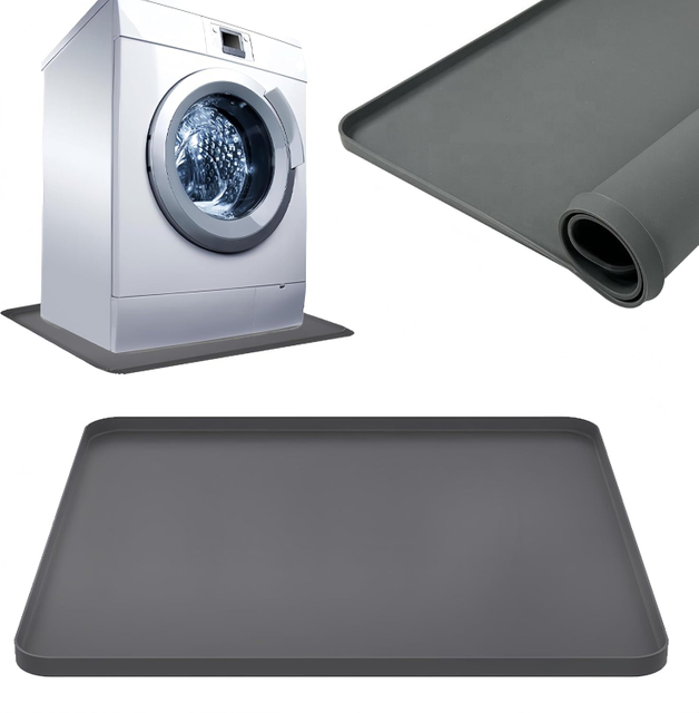 Bac de vidange en silicone pour lave-linge - Plateau de sol imperm&eacute;able et antid&eacute;rapant