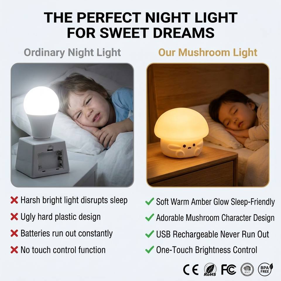 Luces navide&ntilde;as LED inteligentes de tres velocidades, bonita luz nocturna de silicona para habitaciones, protecci&oacute;n ocular, atm&oacute;sfera de sue&ntilde;o, luz de aplauso