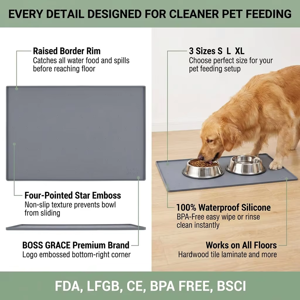 Et Mantel Individual para comida de perro, tapete para alimentaci&oacute;n de gatos, mantel individual para alimentaci&oacute;n de perros y gatos, mantel impermeable de silicona para cuenco para mascotas, tapetes comederos