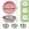 Nouveaut&eacute;s 304 couvercle en Silicone en acier inoxydable bol d'alimentation pour b&eacute;b&eacute; bol pour enfants bol pour enfants en acier inoxydable color&eacute; de qualit&eacute; alimentaire