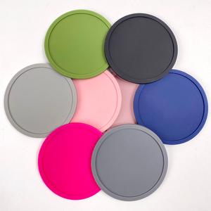 Dessous de verre en Silicone souple et antid&eacute;rapant, imperm&eacute;able, tapis de tasse pour la Protection de la table