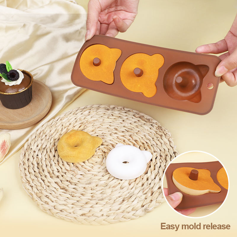 Top Rankings Molde redondo de silicona de grado alimenticio para rosquillas, herramienta para hornear pasteles en horno de f&aacute;cil liberaci&oacute;n