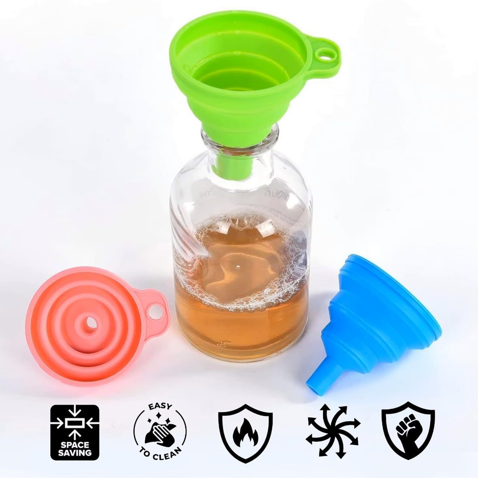 Wellfine – grand entonnoir pliable en Silicone, outils, Gadgets de cuisine, accessoires, entonnoirs pour bouteille d'eau, transfert de liquide