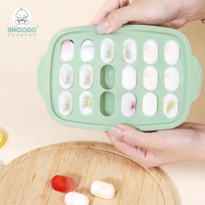 Silicoco-Molde para hacer cubitos de hielo en 3D, esferas cuadradas, bandejas de cubitos de hielo de silicona, Moldes de paleta con tapa, bandeja para congelador