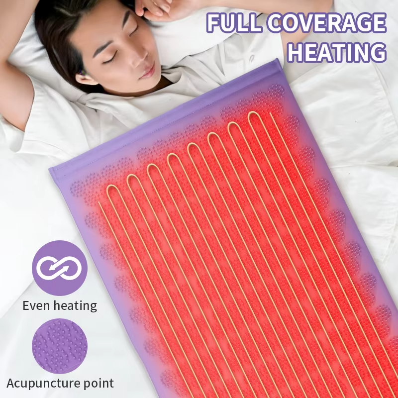 2027 Tendencia Masajeador de cuello Almohadilla plegable de silicona Dispositivo de estera de masaje de hombros vibratorio el&eacute;ctrico inal&aacute;mbrico