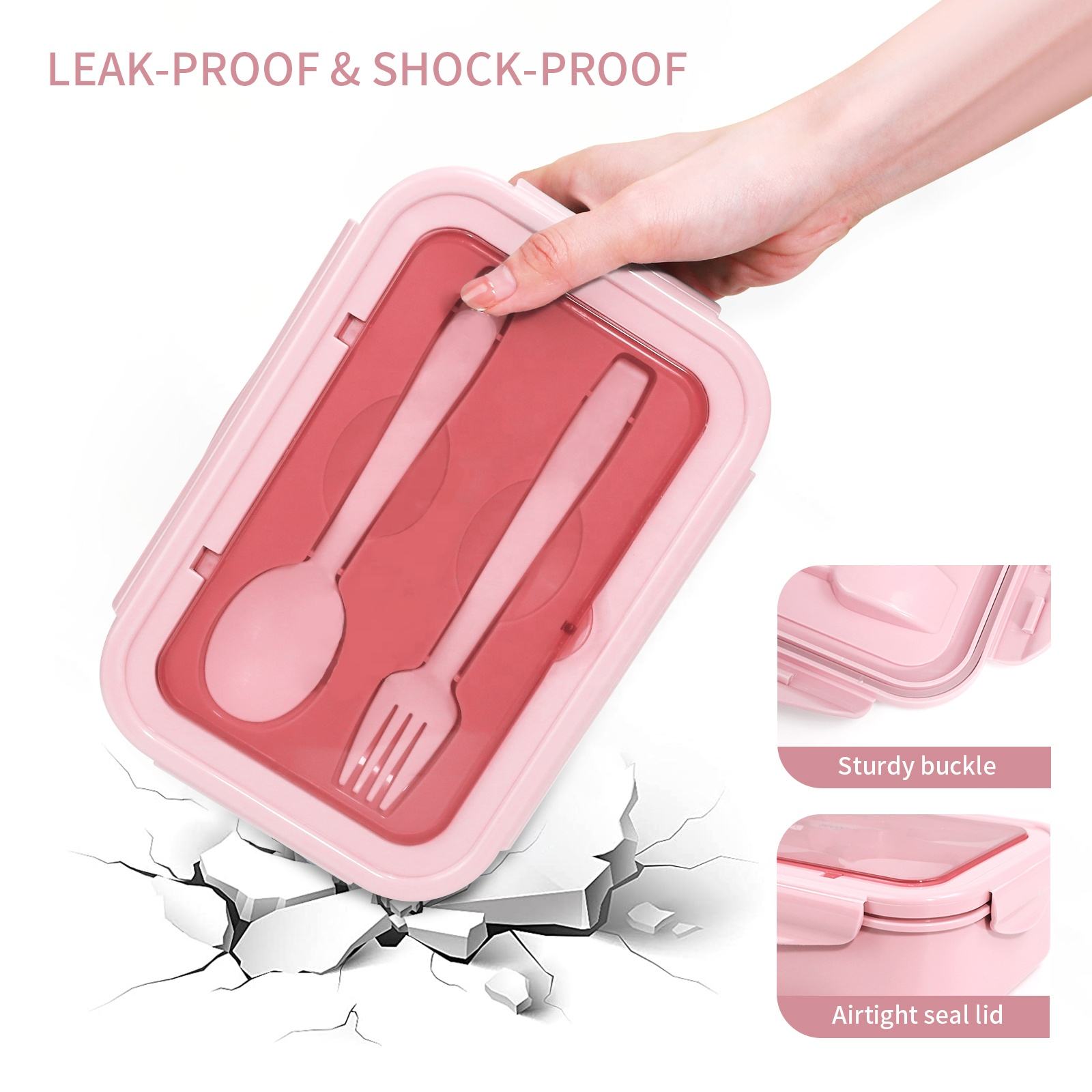 Wellfine Bo&icirc;te &agrave; d&eacute;jeuner Bento divis&eacute;e pour enfants, 3 compartiments, conteneurs &agrave; d&eacute;jeuner faciles &agrave; ouvrir pour l'&eacute;cole, pour filles et gar&ccedil;ons
