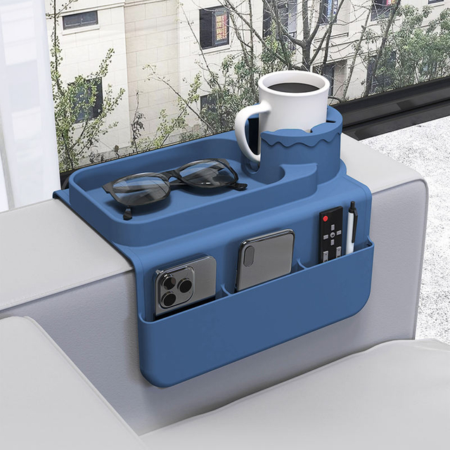 Posavasos de silicona antideslizante port&aacute;til de dise&ntilde;o moderno, taza con reposabrazos para sof&aacute;, hogar u oficina, superventas